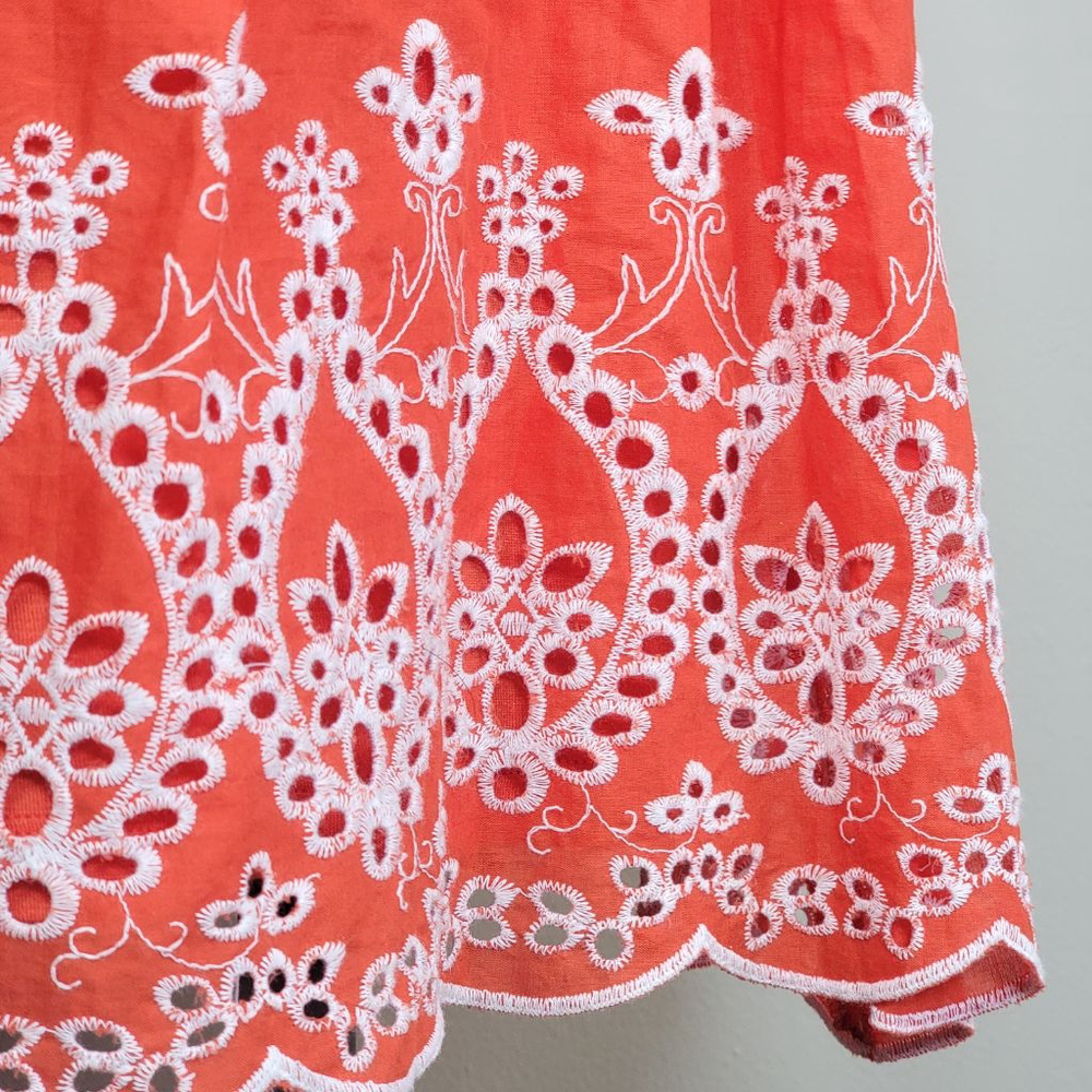 NYDJ Fit & Flare Jeweled Sleeveless Dress Eyelet Embroidered Skirt Slimming 6 - Picture 6 of 14